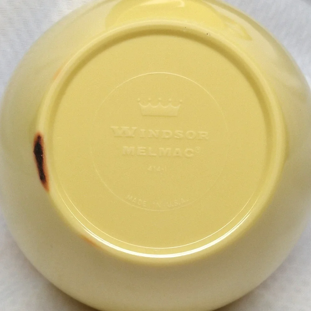 Windsor Melmac Yellow Creamer 411-1 Sugar Bowl 414-1 Set Mid Century Retro Diner